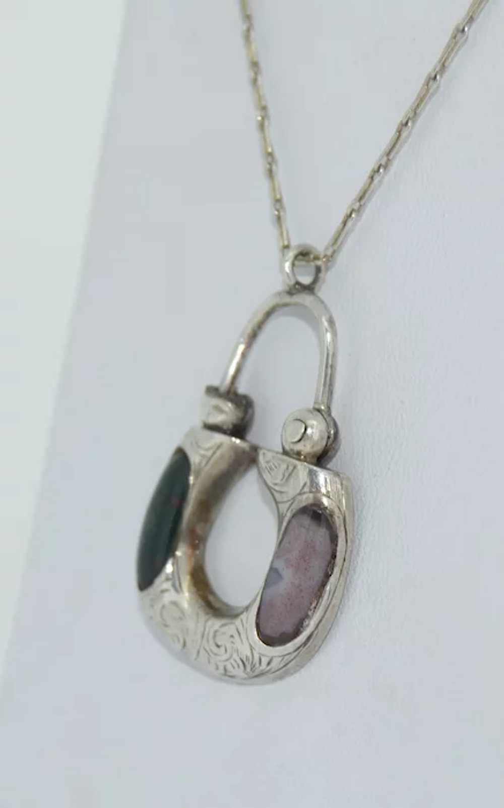 Scottish Sterling Silver PadLock Necklace - image 2