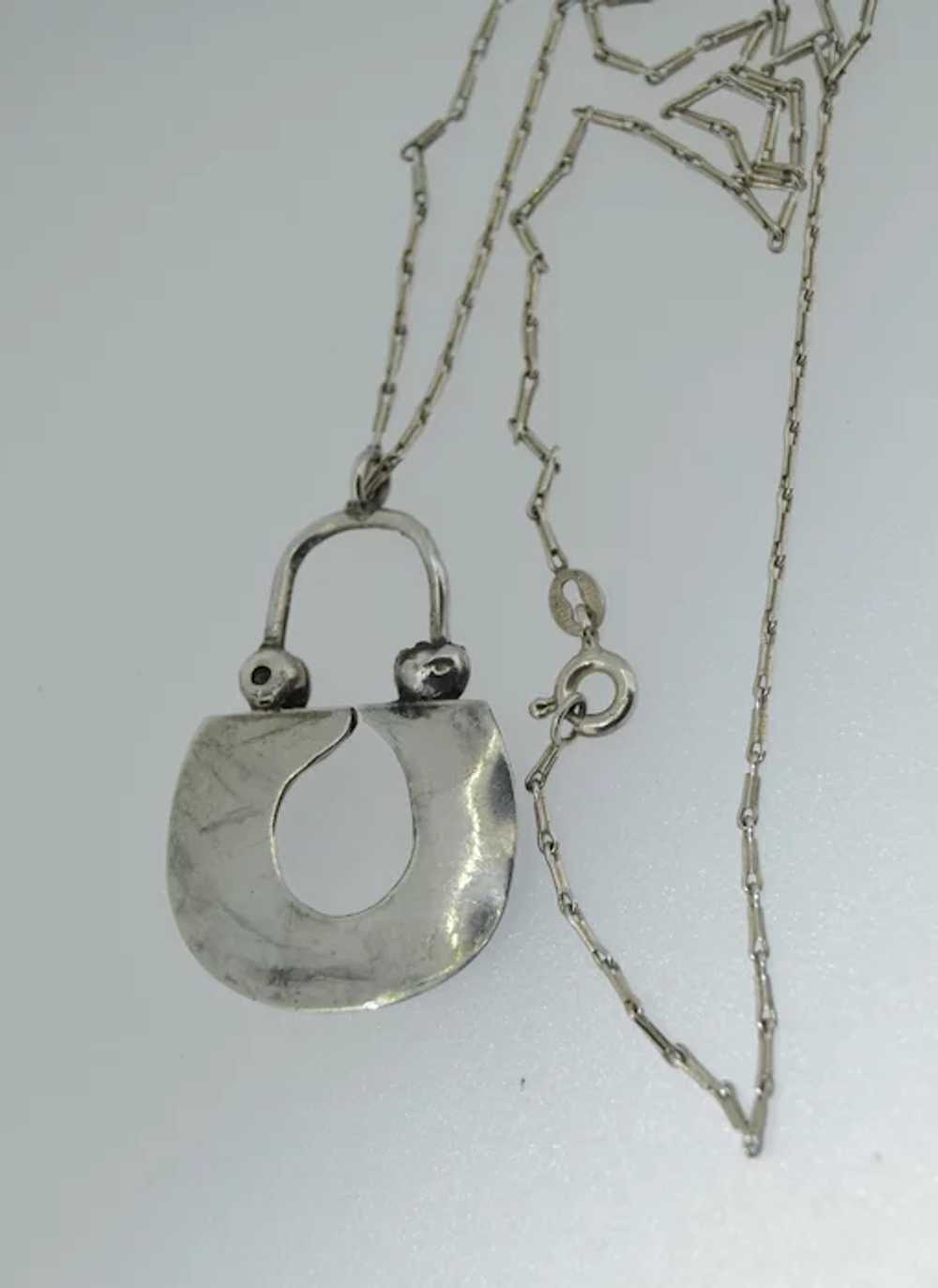 Scottish Sterling Silver PadLock Necklace - image 5