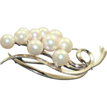 Estate 14 KW Mikimoto AAA Pearl Brooch