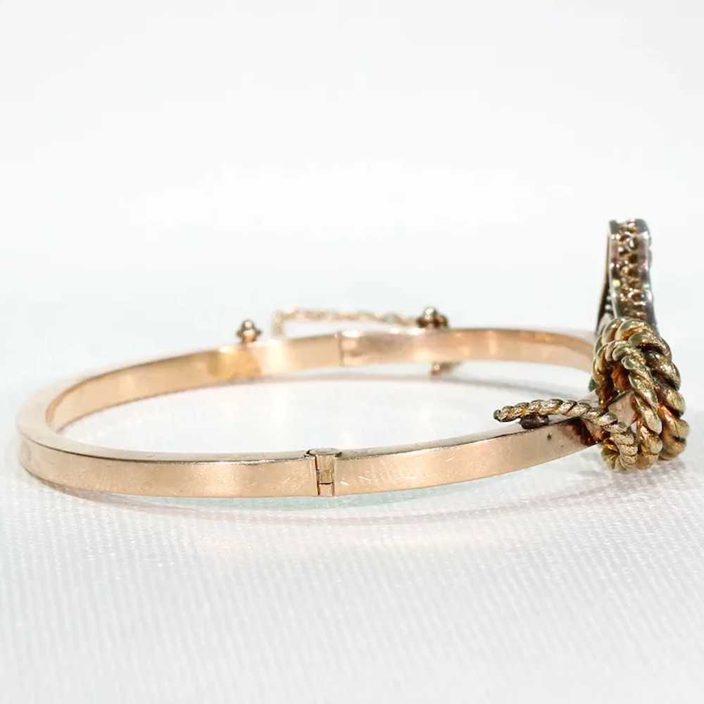 Victorian Gold Diamond Crop Bangle Bracelet Silve… - image 3