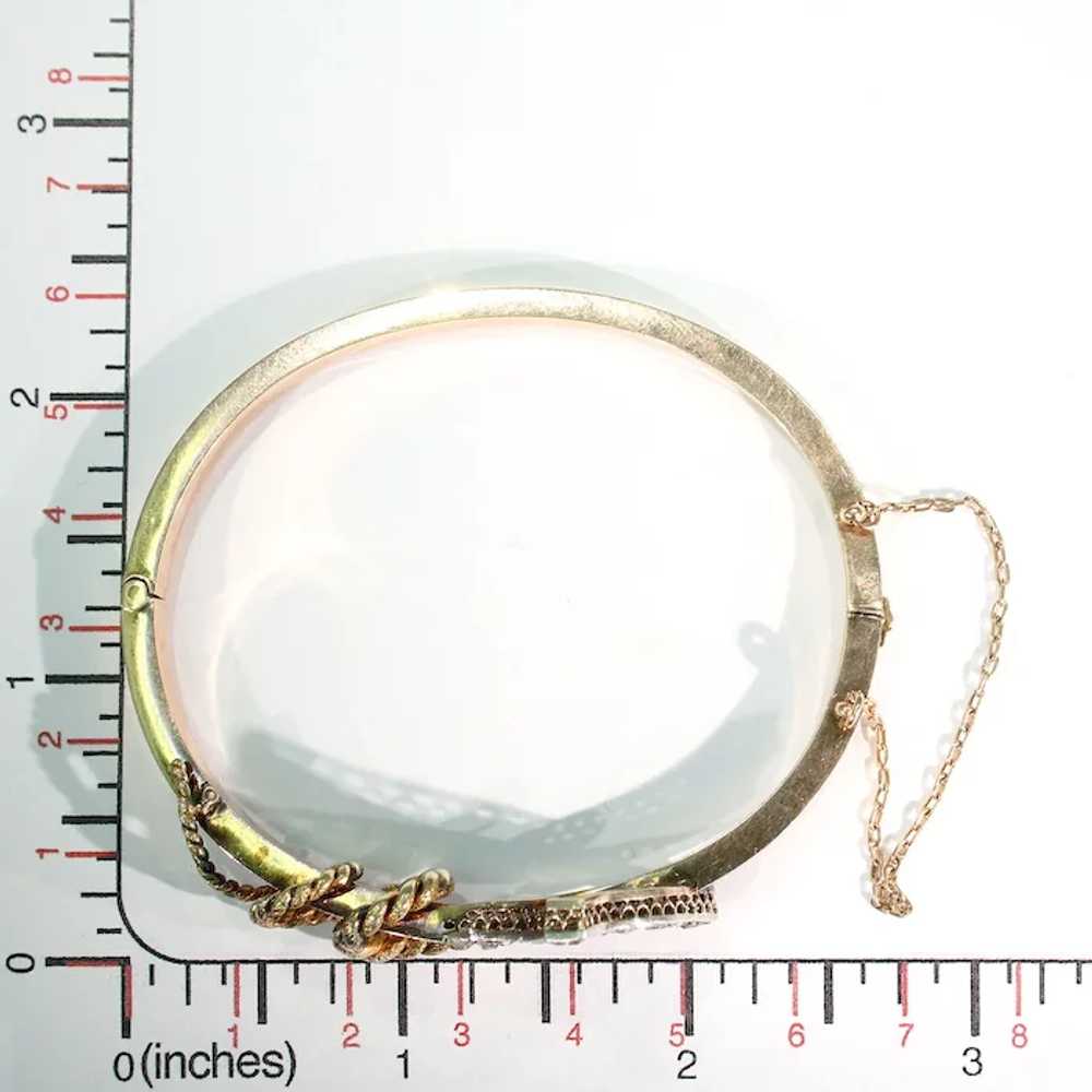 Victorian Gold Diamond Crop Bangle Bracelet Silve… - image 8