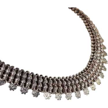 Elaborate Antique Victorian Silver Collar Necklace