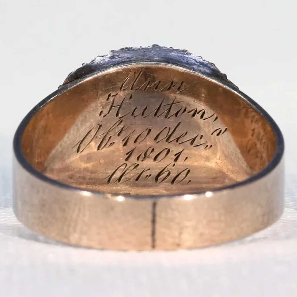 Georgian Pearl Hair Memorial Ring Dated 1801 - image 4