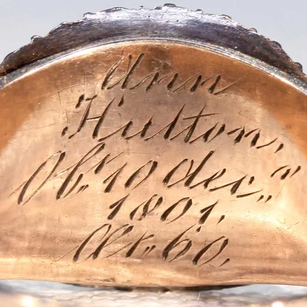 Georgian Pearl Hair Memorial Ring Dated 1801 - image 9