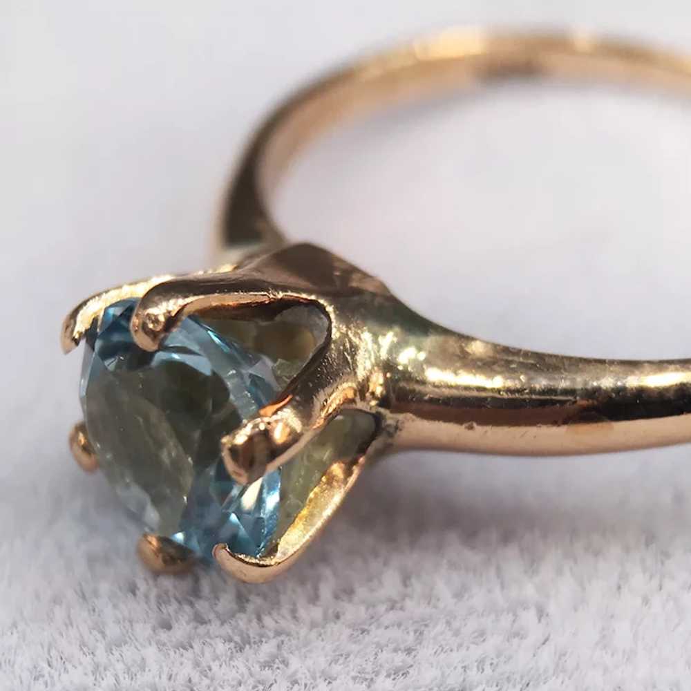 Blue Topaz Solitaire Ring 10k Yellow Gold Victori… - image 10