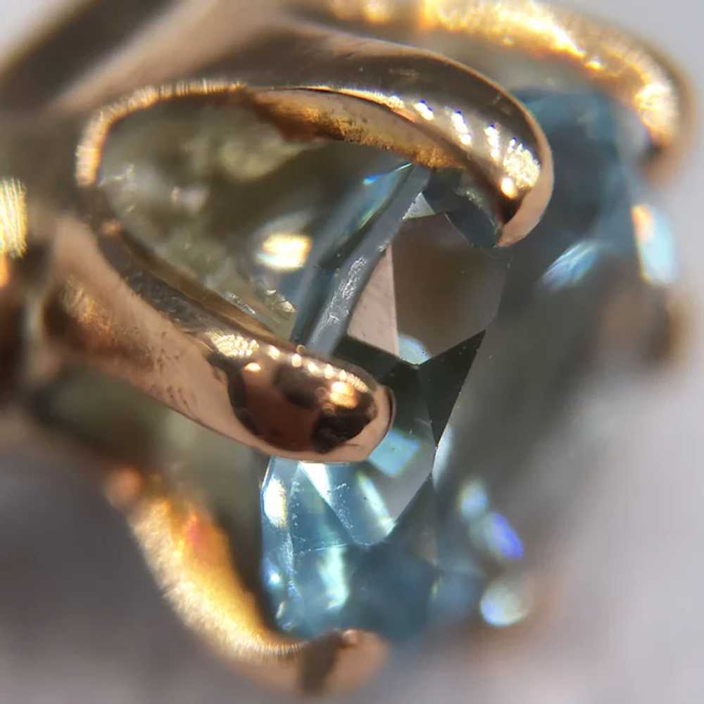 Blue Topaz Solitaire Ring 10k Yellow Gold Victori… - image 7