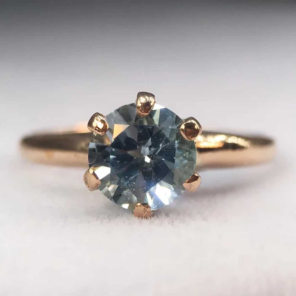 Blue Topaz Solitaire Ring 10k Yellow Gold Victori… - image 8