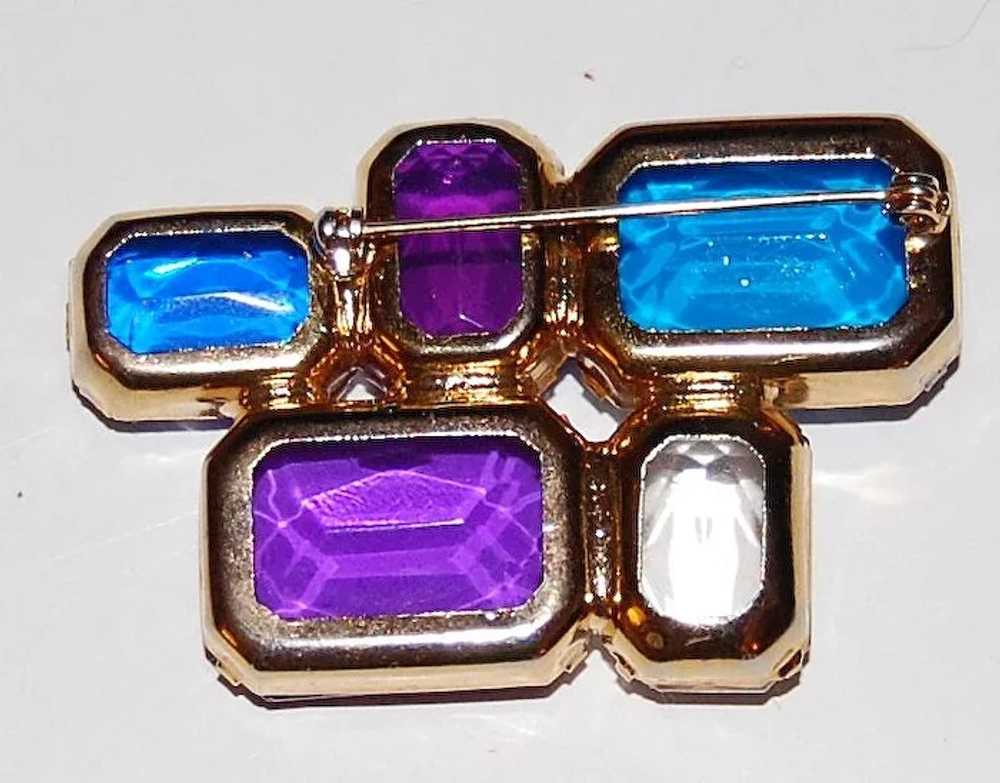 1960s Blue & Purple Lucite Pin/Brooch - image 4