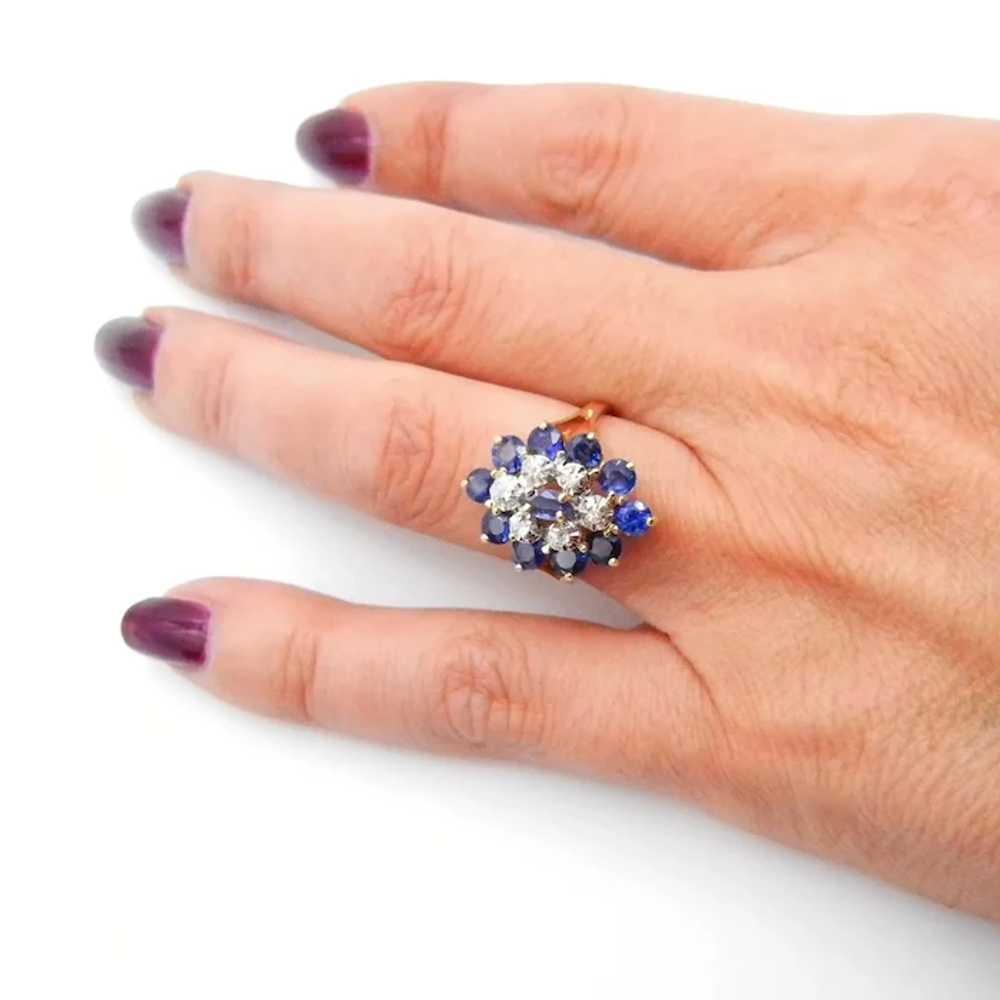 14K Yellow Gold Blue Sapphires and Diamonds Cockt… - image 11