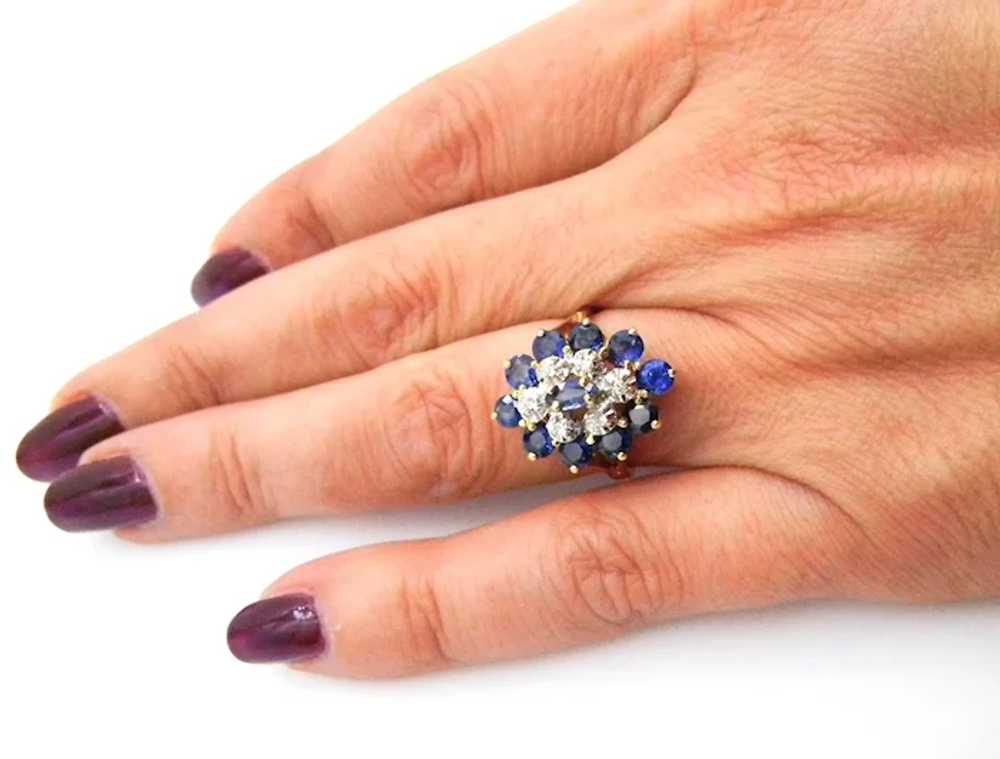 14K Yellow Gold Blue Sapphires and Diamonds Cockt… - image 12