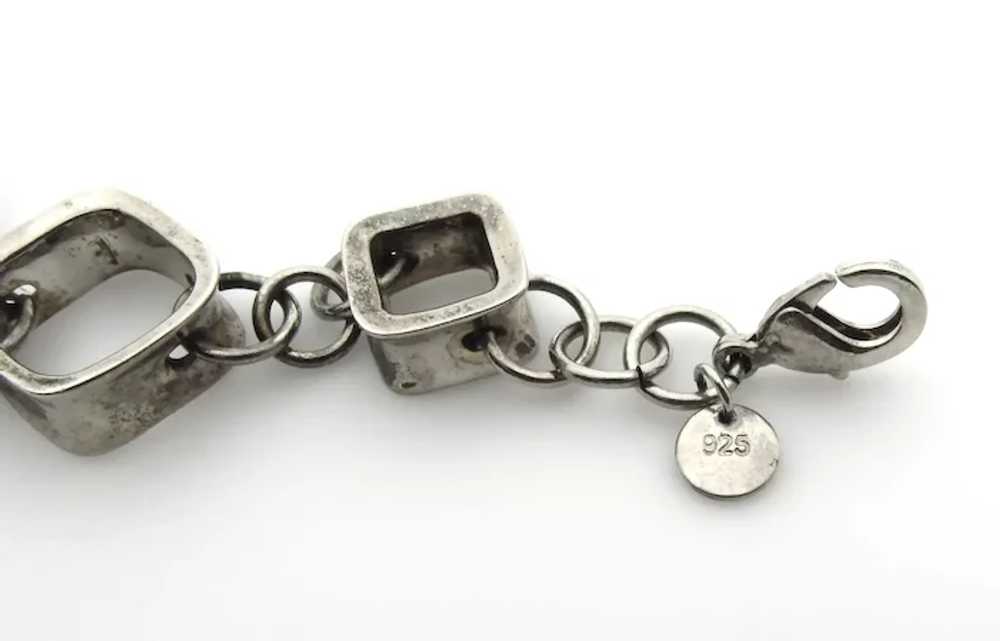 Sterling Silver Open Square Link Chain Bracelet -… - image 7