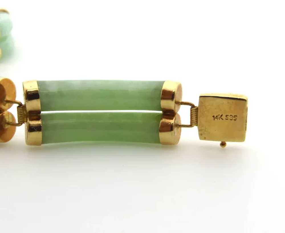 14K Yellow Gold Jade Link Bracelet - image 10