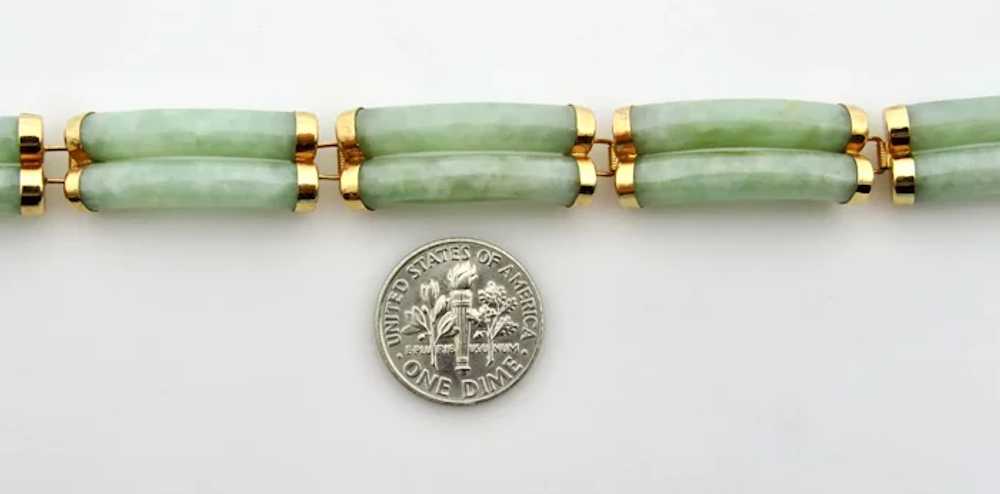 14K Yellow Gold Jade Link Bracelet - image 8