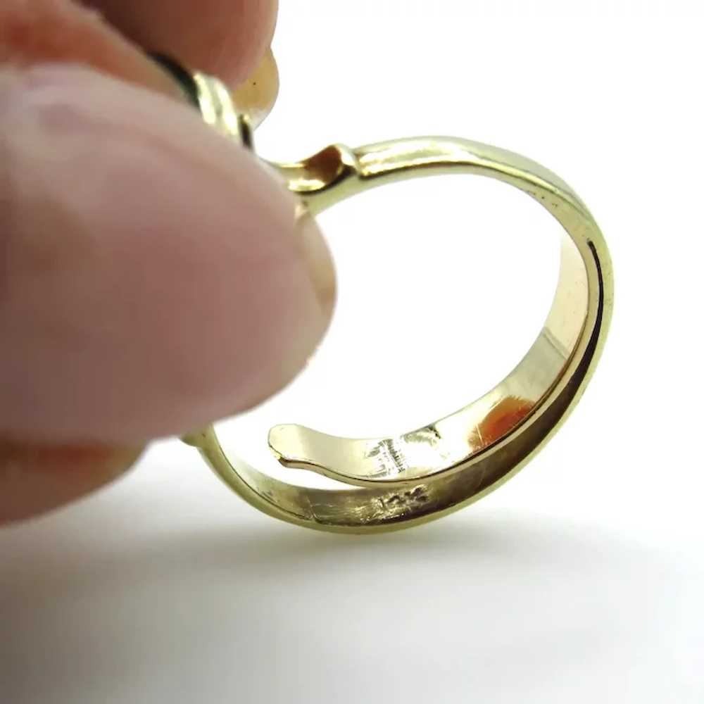 14K Yellow Gold Diamond and Enamel Pin Wheel Ring… - image 10