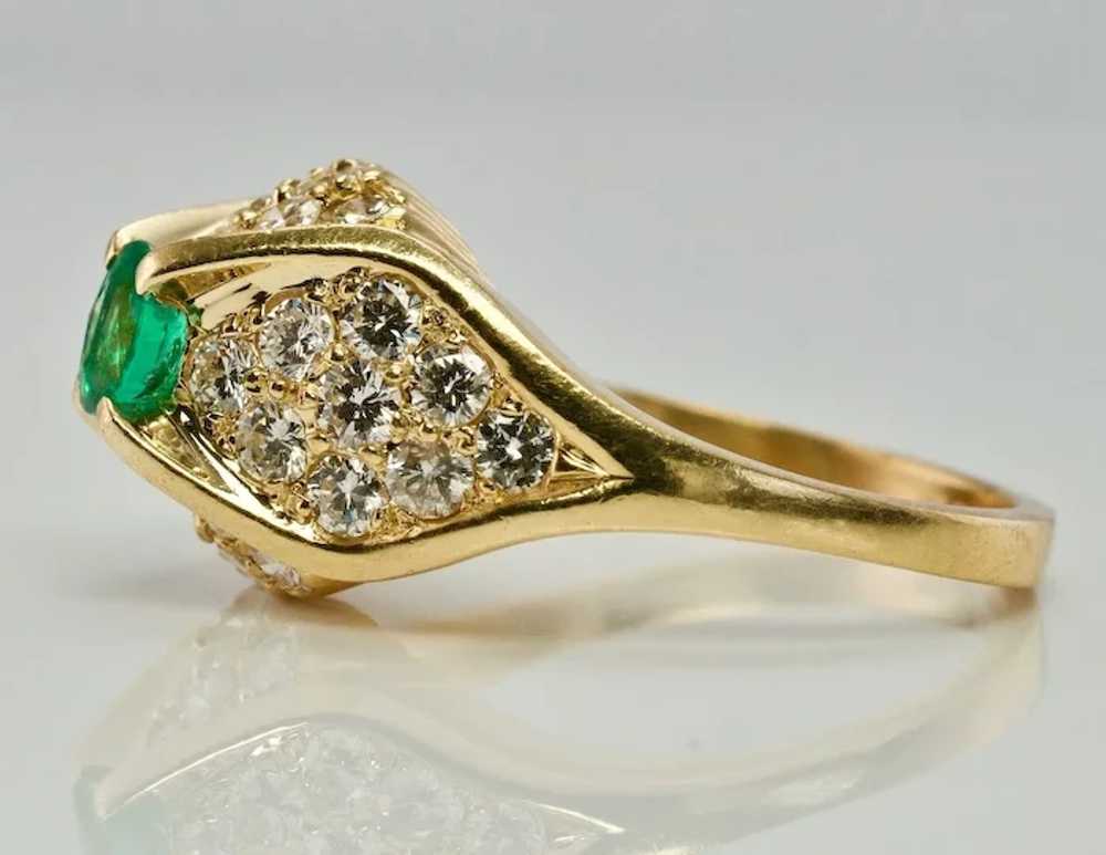 Diamond Colombian Emerald Ring 14K Gold Vintage E… - image 8