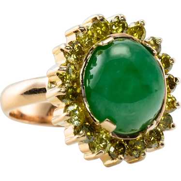Canary Diamond Jade Ring 18K Gold