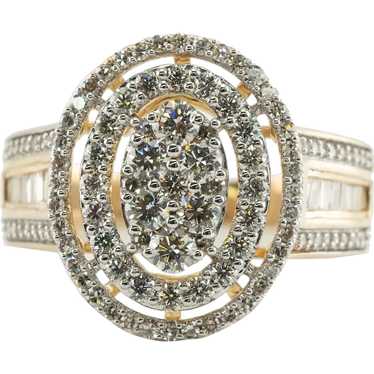 Diamond Ring 14K Gold Cluster Hallmarked HDS