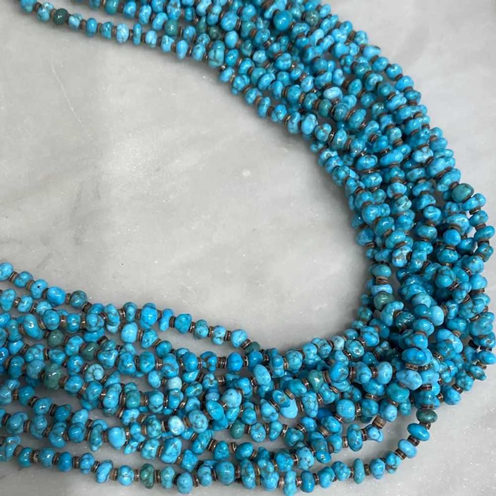 10 Strand Turquoise Necklace - image 2