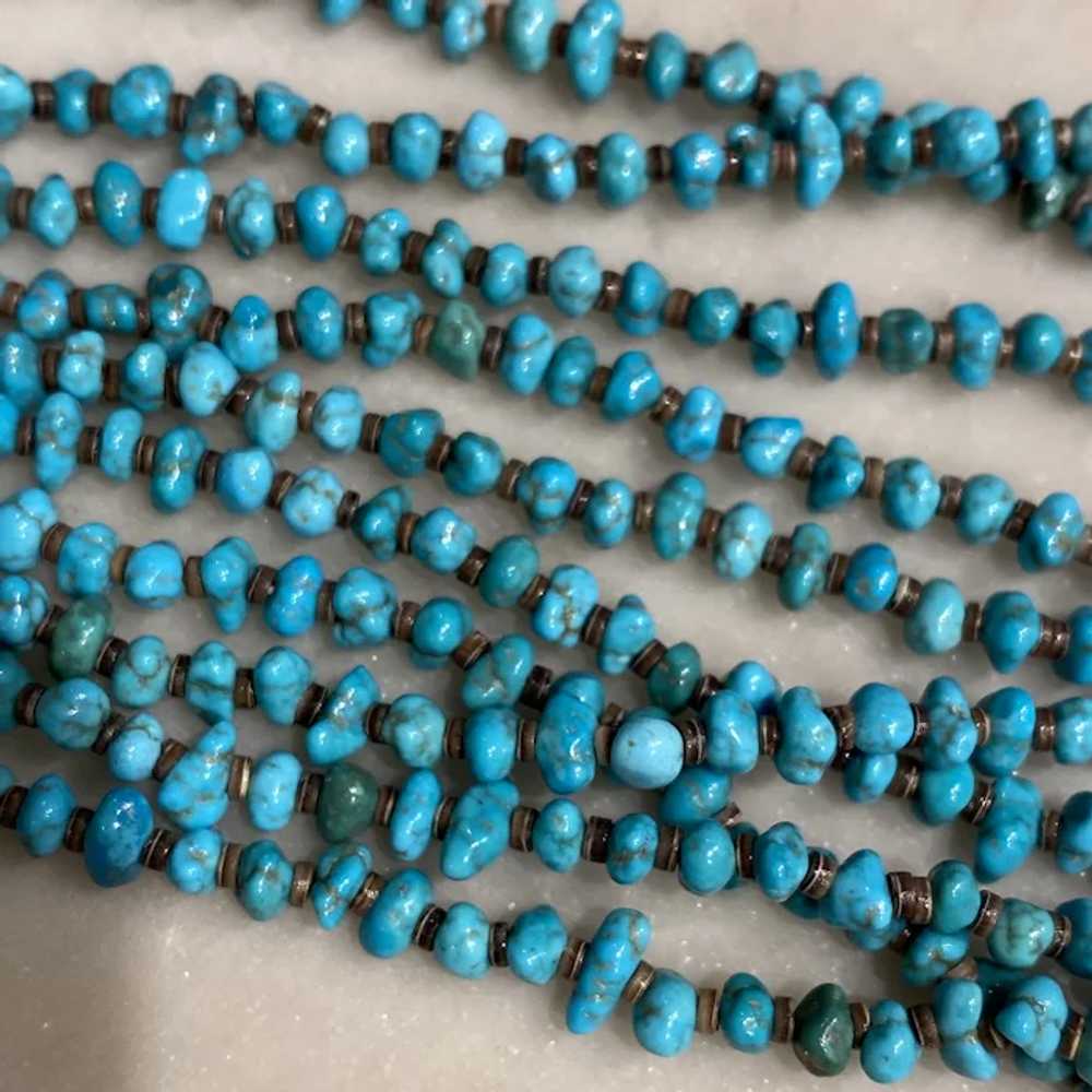 10 Strand Turquoise Necklace - image 3