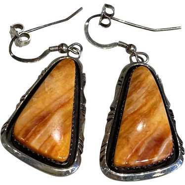 Orange Spiney Oyster Earrings