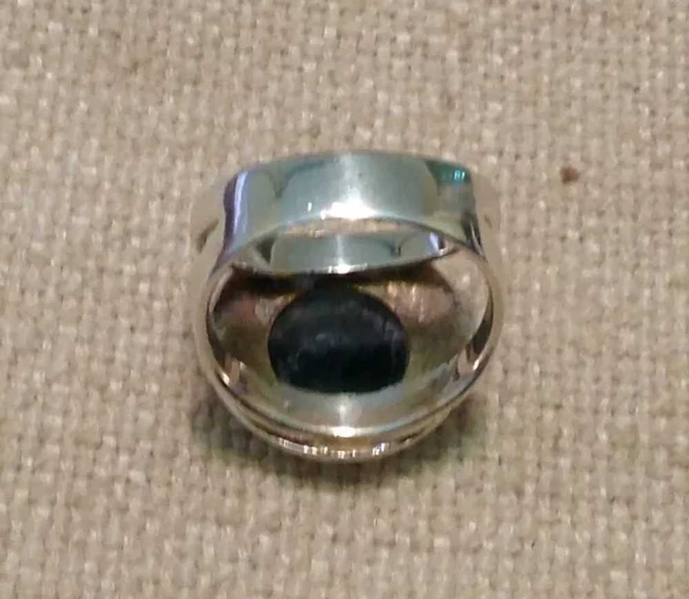Sterling Black Onyx Ring Size 6 3/4 - image 6