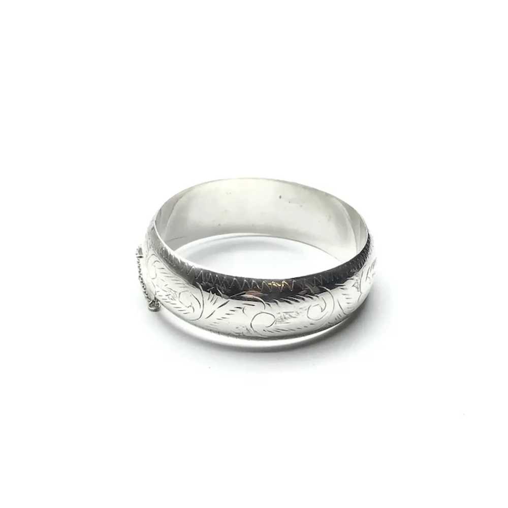 Sterling Silver Etched Bangle Bracelet - image 3