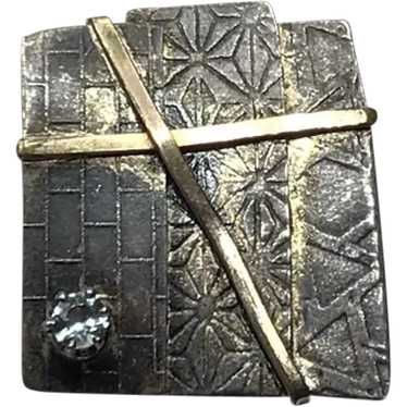 Handmade Mid-Century Modern  Sterling Silver Bras… - image 1