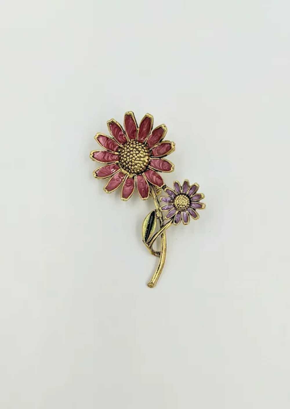 Weiss Vintage Pin with Purple and Hot Pink Enamel… - image 7