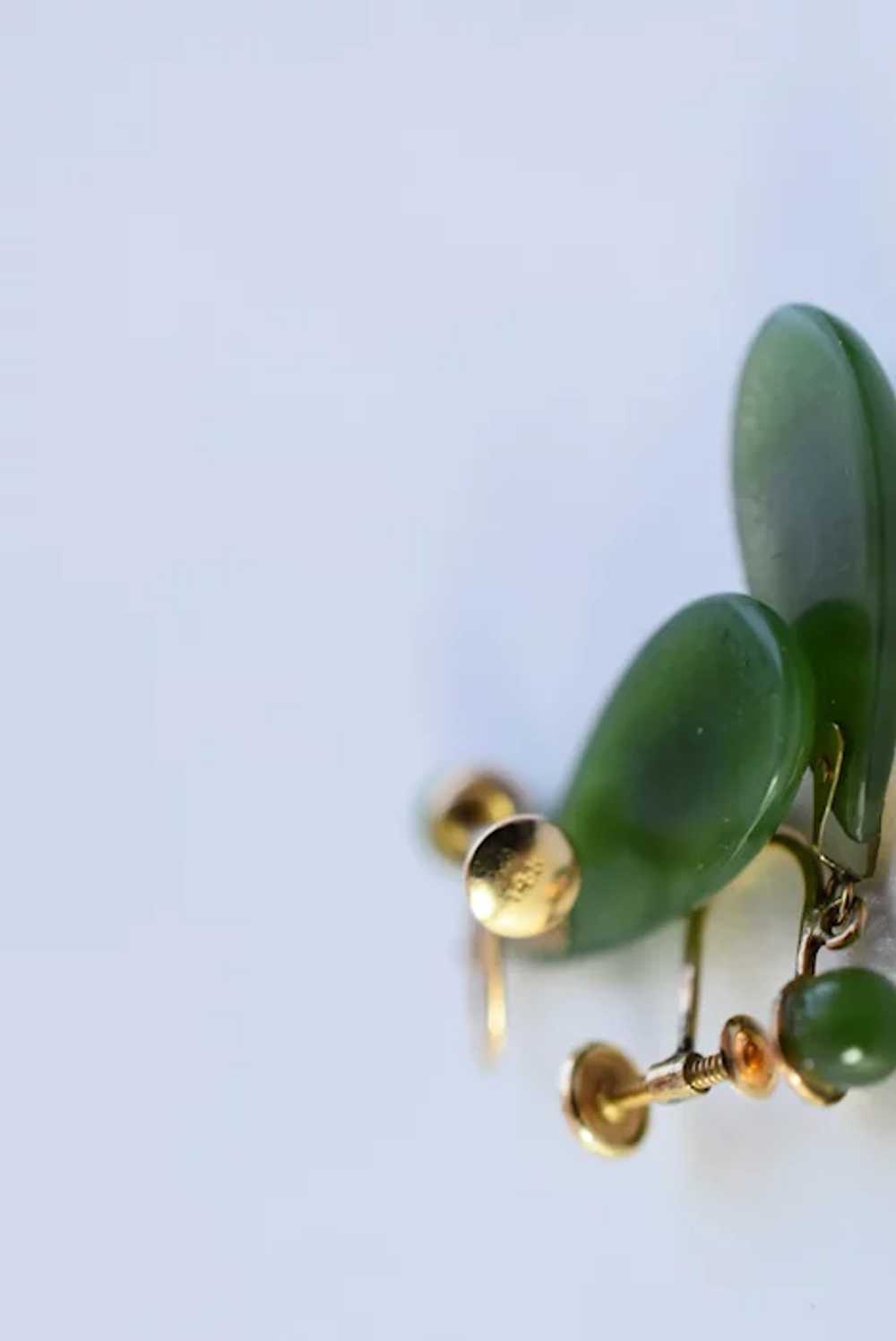Vintage Chinese Jade, Character Symbol, Earrings,… - image 5