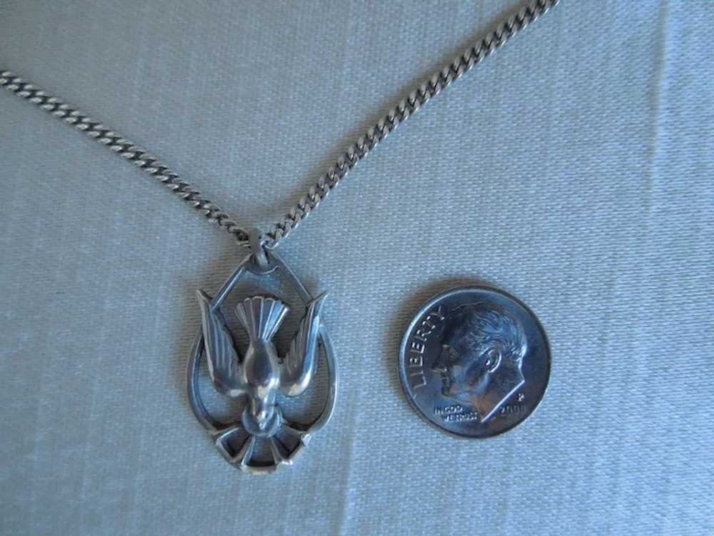 Vintage Religious Creed Sterling Medal Pendant Ne… - image 5