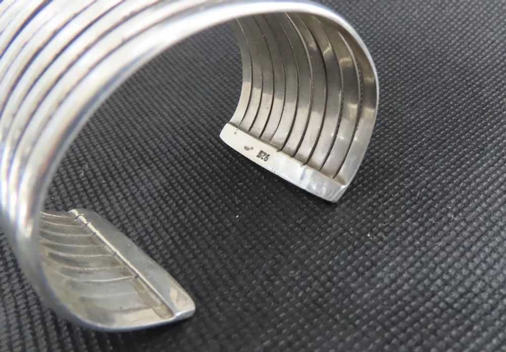 Wide Multi Band Sterling Cuff Bracelet 925 - image 7