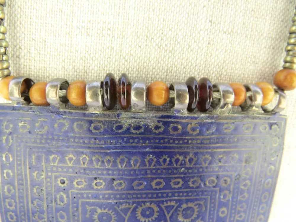 Vintage Afghanistan Enamel and Silver Necklace - image 7