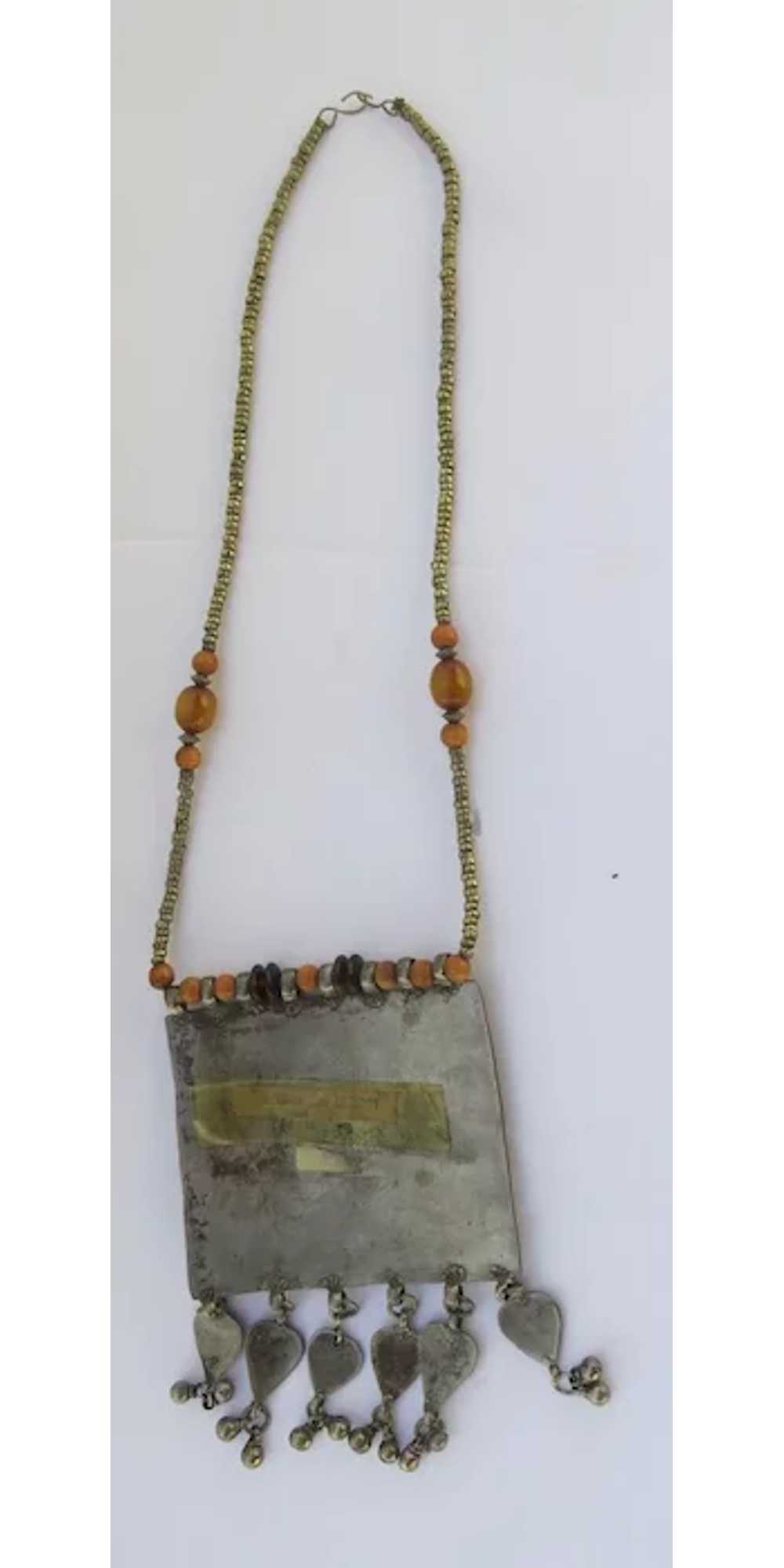 Vintage Afghanistan Enamel and Silver Necklace - image 8