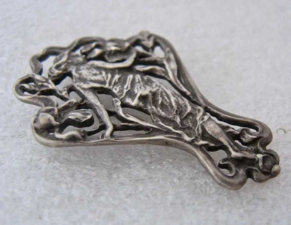 Art Nouveau Style Sterling Woman in Bower of Flow… - image 2