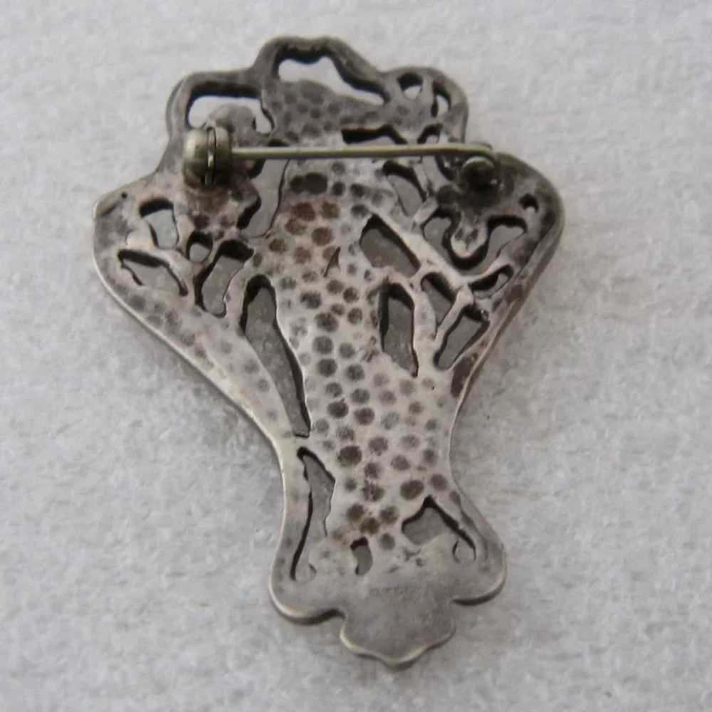 Art Nouveau Style Sterling Woman in Bower of Flow… - image 3