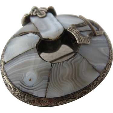 Victorian Scottish Sterling Domed Garter Pin Mont… - image 1