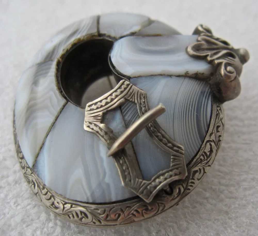 Victorian Scottish Sterling Domed Garter Pin Mont… - image 4
