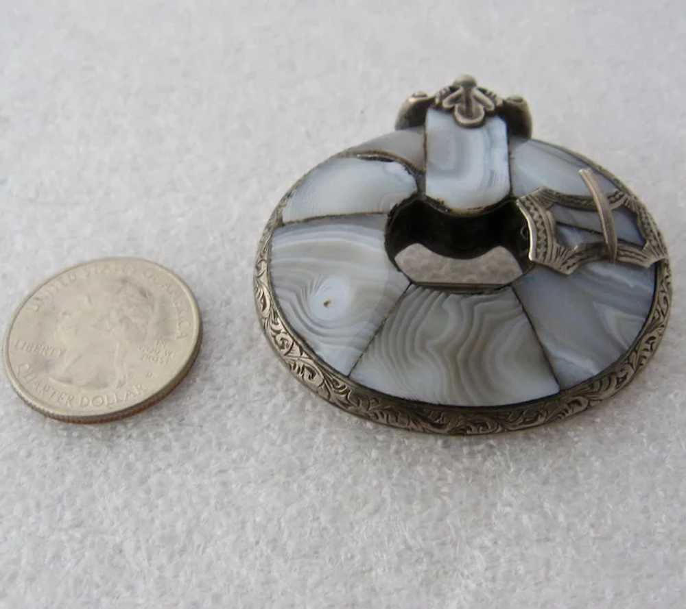 Victorian Scottish Sterling Domed Garter Pin Mont… - image 7