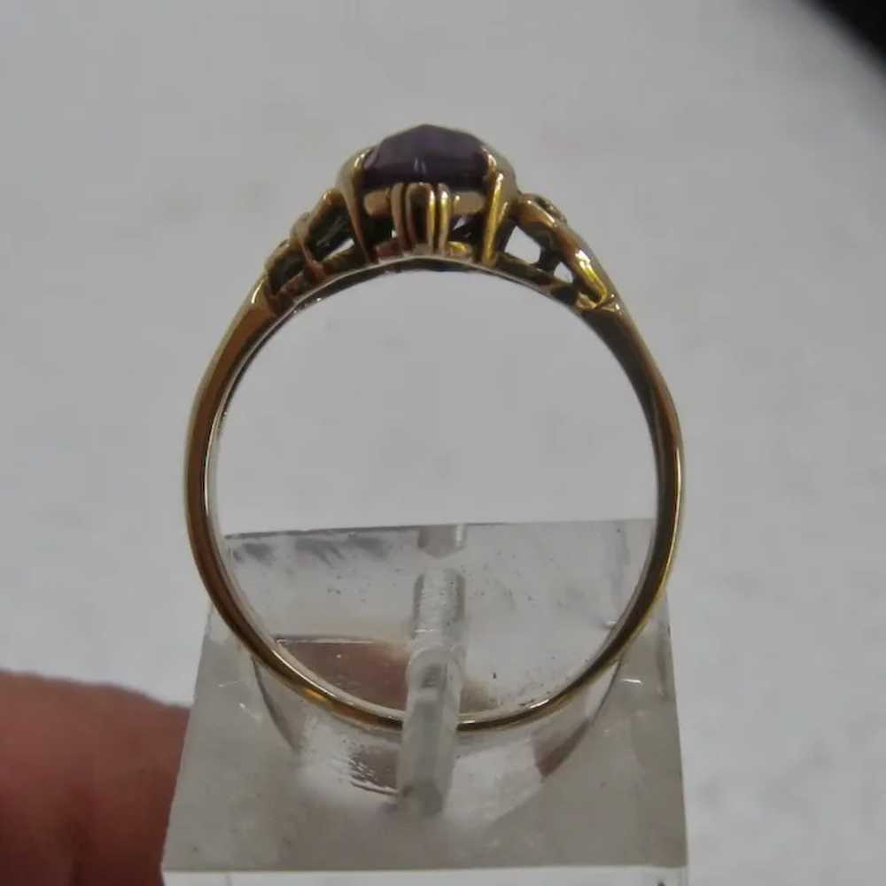 10K Synthetic Marquise Sapphire TRADITON Ring Sz … - image 5