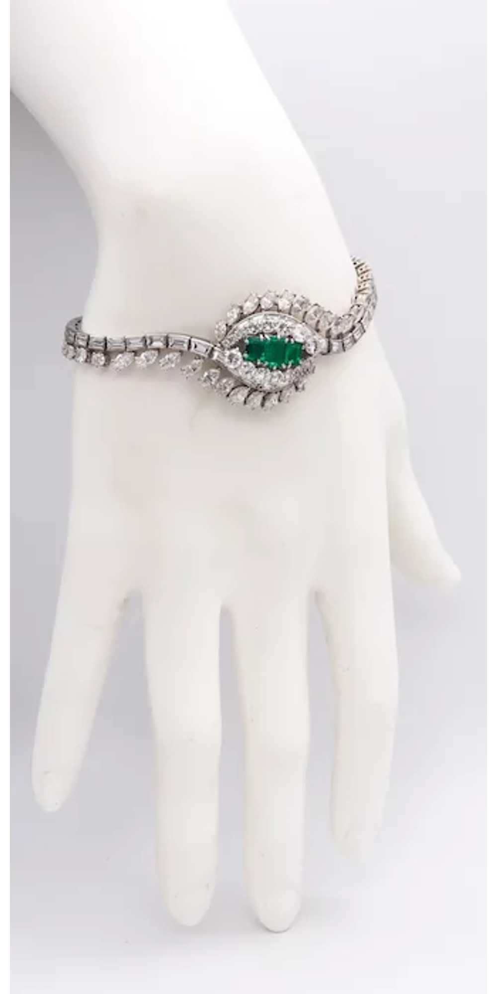 Art -Deco 1940 Gia Certified platinum bracelet wi… - image 2