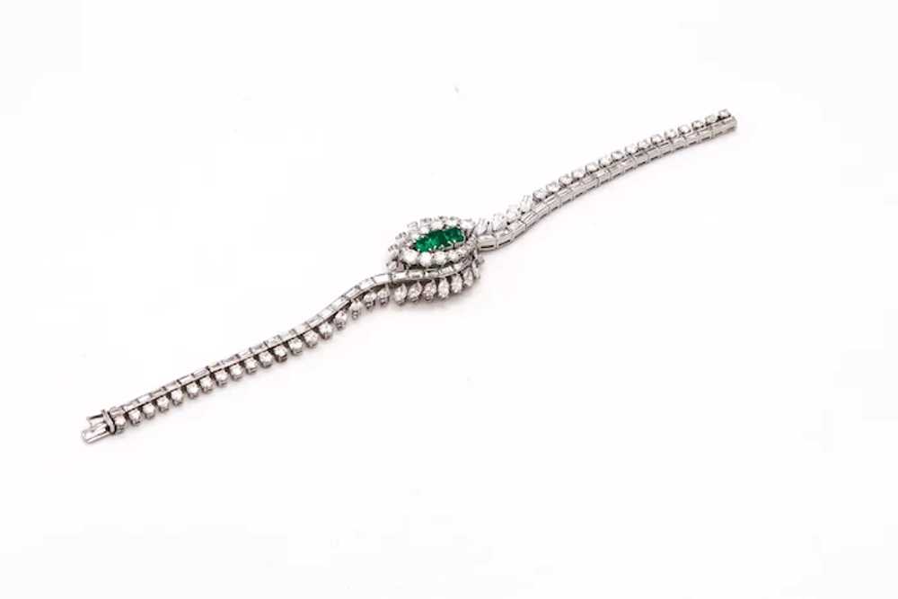 Art -Deco 1940 Gia Certified platinum bracelet wi… - image 3