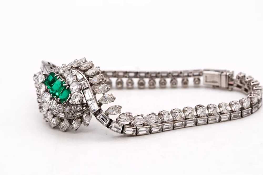 Art -Deco 1940 Gia Certified platinum bracelet wi… - image 5