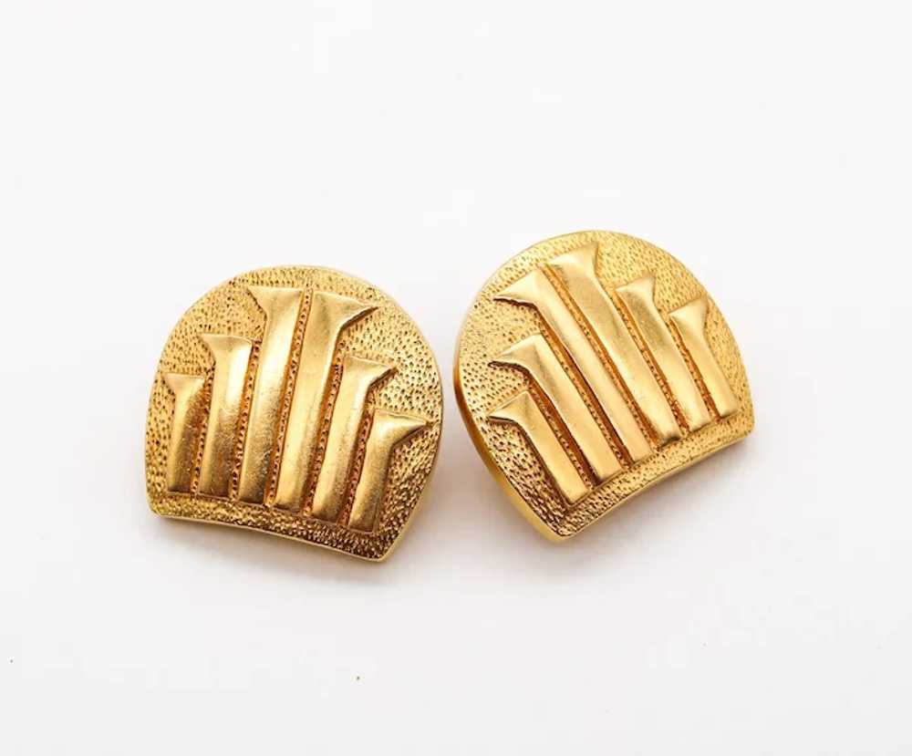 Lalaounis 1970 Modernisme geometric Earrings in s… - image 2