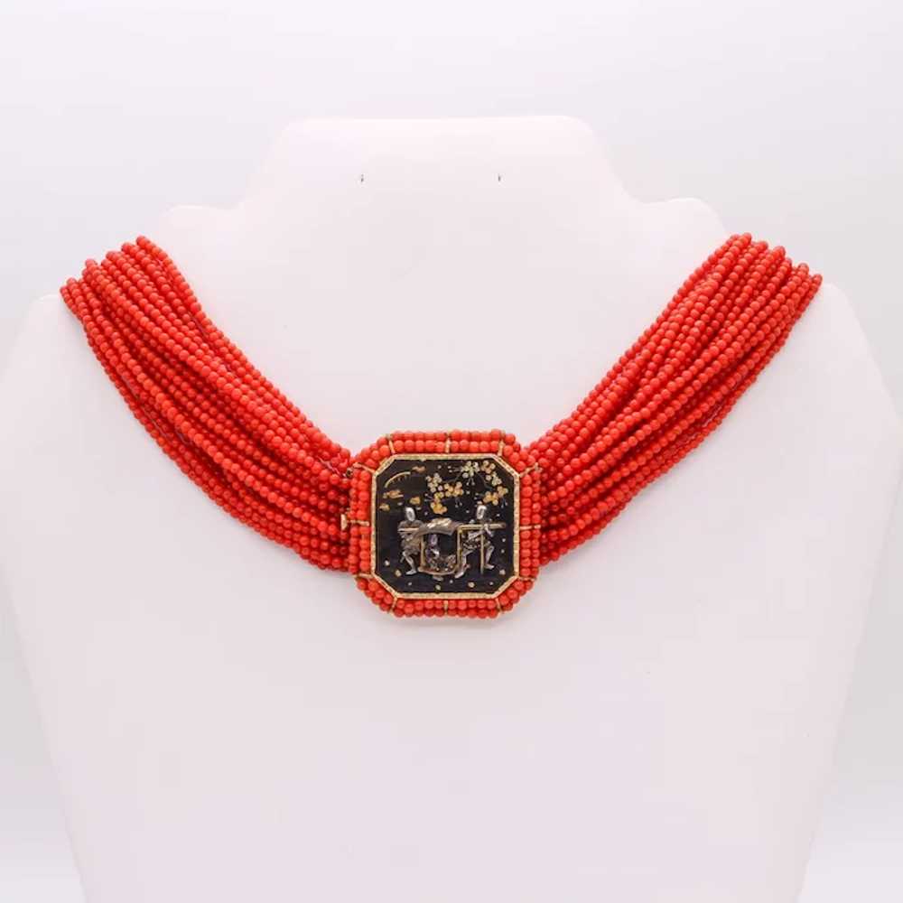 Modernist 1970 rare Menuki necklace in 18 kt yell… - image 6