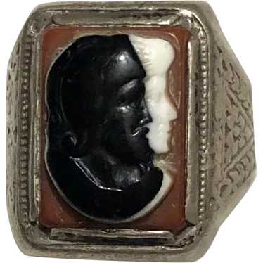 Exquisite Antique Sterling Silver Tricolour Cameo… - image 1