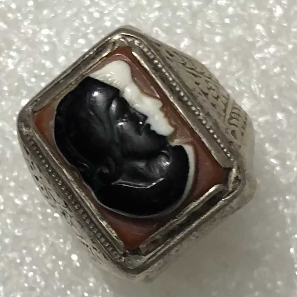 Exquisite Antique Sterling Silver Tricolour Cameo… - image 3
