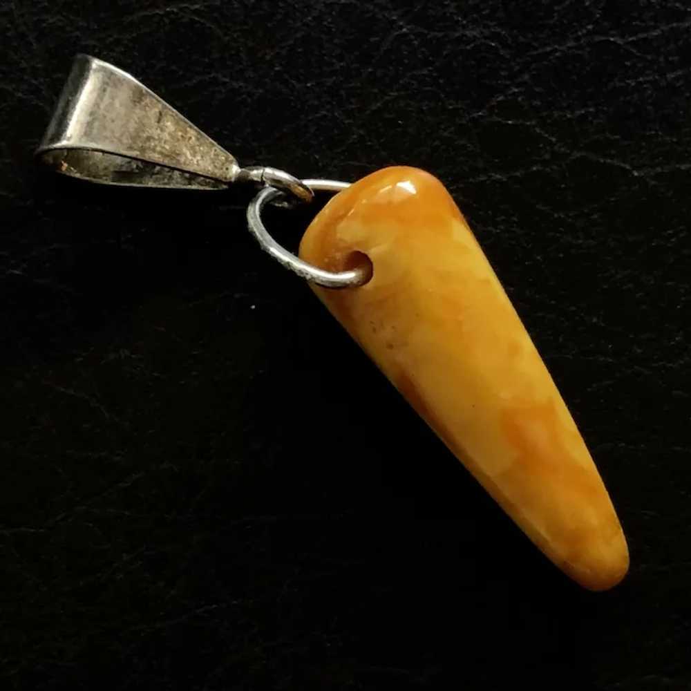 Vintage Sterling Silver Genuine Butterscotch Ambe… - image 2