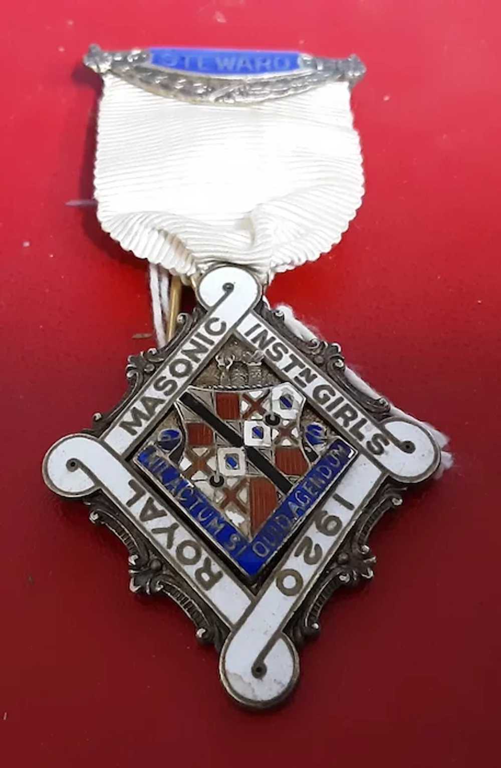 Sterling Silver Stewards Badge 1920 Royal  Masoni… - image 2