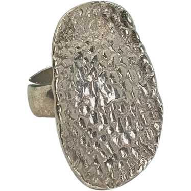 Vintage Modernist Sterling Silver Textured Ring