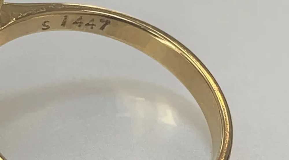 18K Yellow Gold Oval Ruby Diamond Ring - image 6